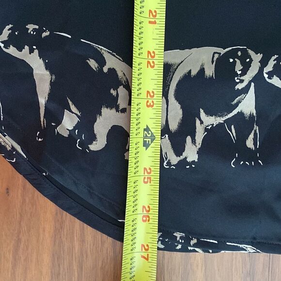 Ann May 100% silk bear print long sleeve blouse top size S - Picture 9 of 9